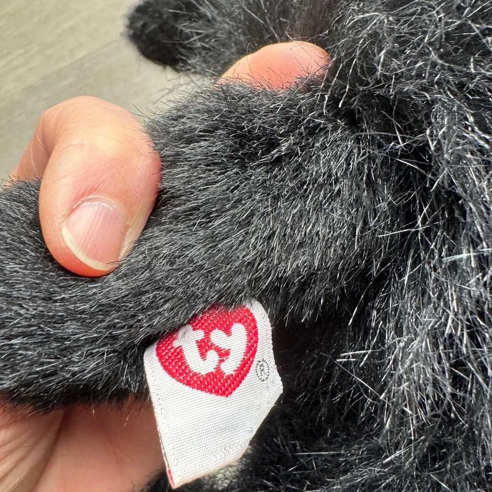 Vintage Ty Beanie Buddy Black Cat & Realistic Brown Tabby Plushies 16